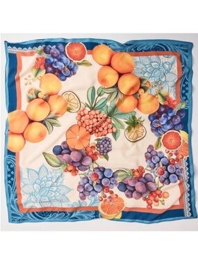 Trending! Anthropologie Fruit Orange 28” Neck Bag Hair Scarf NWT